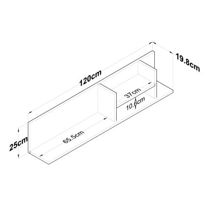 Ράφι τοίχου RANI 120x25 cm μπεζ/λευκό