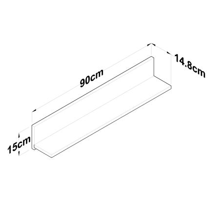 Ράφι τοίχου RANI 90x15 cm καφέ