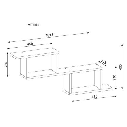 Ράφι τοίχου SELENE 45x101,4 cm λευκό