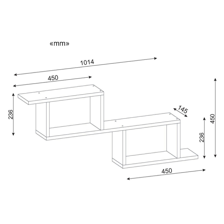 Ράφι τοίχου SELENE 45x101,4 cm λευκό