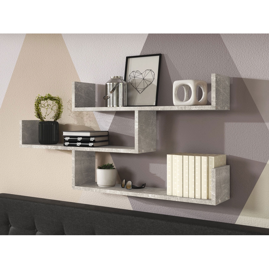 Ράφι τοίχου TRIO 55x119 cm γκρι