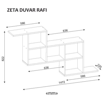 Ράφι τοίχου ZETA 82,2x147,2 cm λευκό