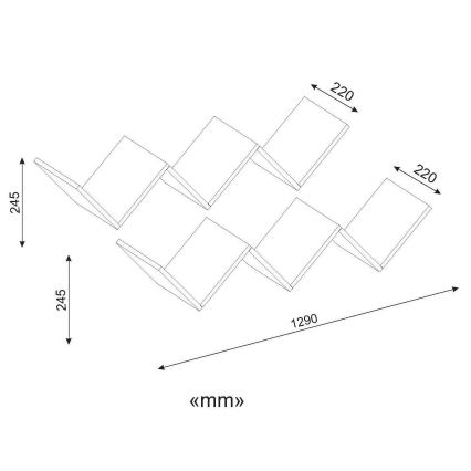 Ράφι τοίχου ZIG ZAG 24,5x129 cm λευκό