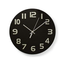 Ρολόι τοίχου 1xAA/1,5V γυαλί 30 cm μαύρο