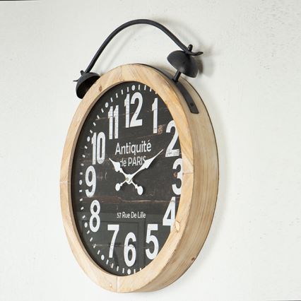 Ρολόι τοίχου 1xAA διάμετρος 50 cm μπεζ/μαύρο