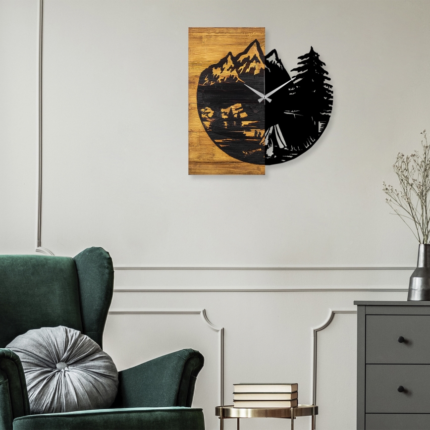 Ρολόι τοίχου 56x58 cm 1xAA ξύλο/μέταλλο