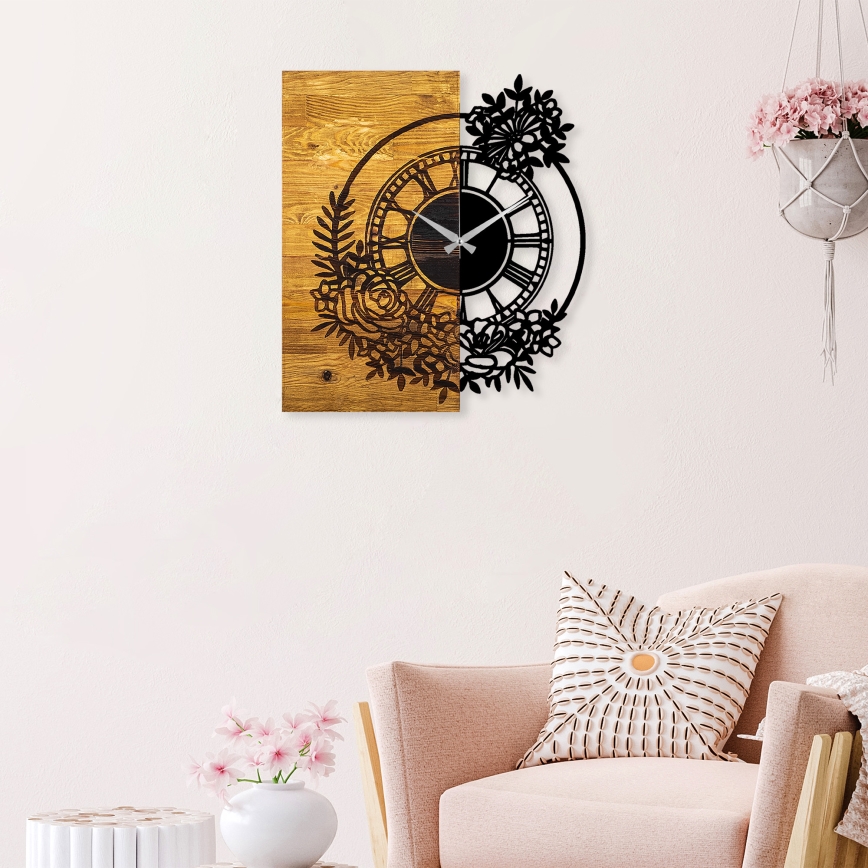 Ρολόι τοίχου 58x51 cm 1xAA ξύλο/μέταλλο