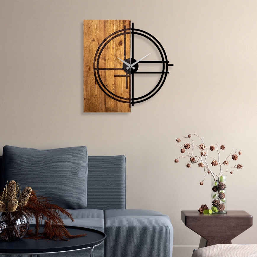 Ρολόι τοίχου 58x56 cm 1xAA ξύλο/μέταλλο