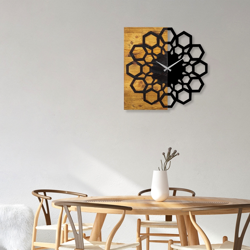 Ρολόι τοίχου 58x58 cm 1xAA ξύλο/μέταλλο