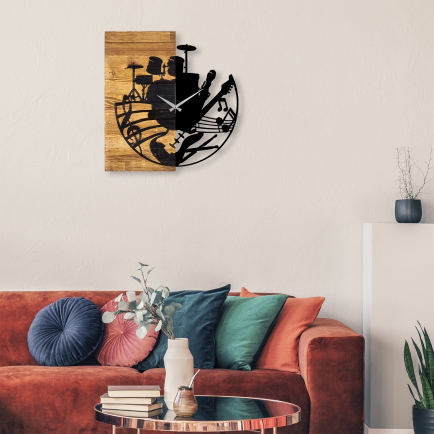 Ρολόι τοίχου 60x58 cm 1xAA ξύλο/μέταλλο