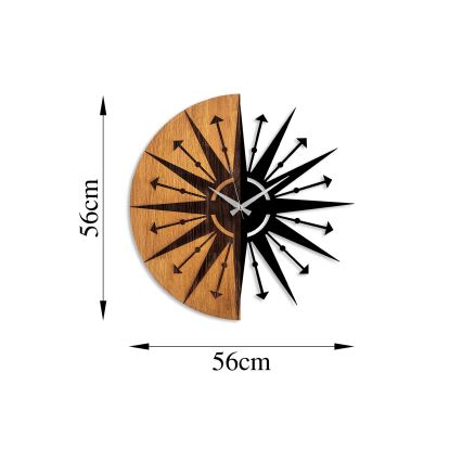 Ρολόι τοίχου διάμετρος 56 cm 1xAA ξύλο/μέταλλο