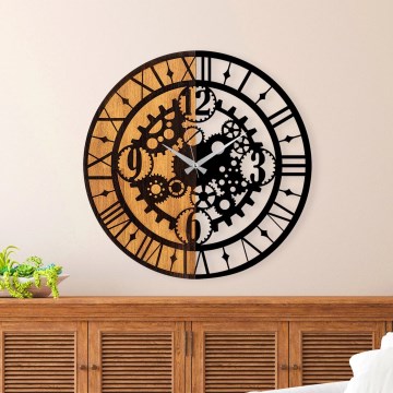 Ρολόι τοίχου διάμετρος 56 cm 1xAA ξύλο/μέταλλο