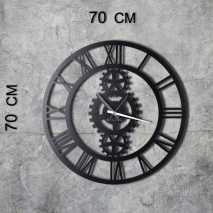 Ρολόι τοίχου διάμετρος 70 cm 1xAA μαύρο