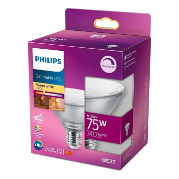 Ρυθμιζόμενη LED λάμπα Philips E27/9,5W/230V 2700K