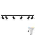 Ρυθμιζόμενο LED RGBW σποτ μπάνιου TURYN 6xGU10/6,5W/230V 2700-6500K Wi-Fi IP44 μαύρο
