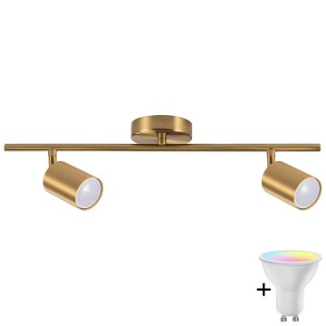 Ρυθμιζόμενο LED RGBW σποτ φωτιστικό GOLDI 2xGU10/6,5W/230V 2700-6500K Wi-Fi χρυσό