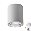 Ρυθμιζόμενο LED RGBW Σποτ Φωτιστικό JUPITER 1xE27/6,5W/230V 2700-6500K Wi-Fi διάμετρος 9,8 εκ. γκρι