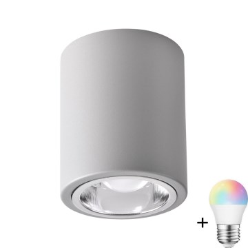 Ρυθμιζόμενο LED RGBW Σποτ Φωτιστικό JUPITER 1xE27/6,5W/230V 2700-6500K Wi-Fi διάμετρος 9,8 εκ. γκρι