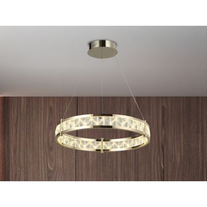 LED ρυθμιζόμενος κρυστάλλινος πολυέλαιος με ανάρτηση σε καλώδιο ENRIQUE LED/40W//230V 3000-6000K Ø 60 cm + τηλεχειριστήριο