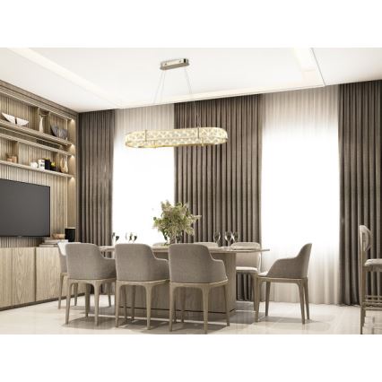 LED ρυθμιζόμενος κρυστάλλινος πολυέλαιος με καλώδιο ENRIQUE LED/50W//230V 3000-6000K + τηλεχειριστήριο