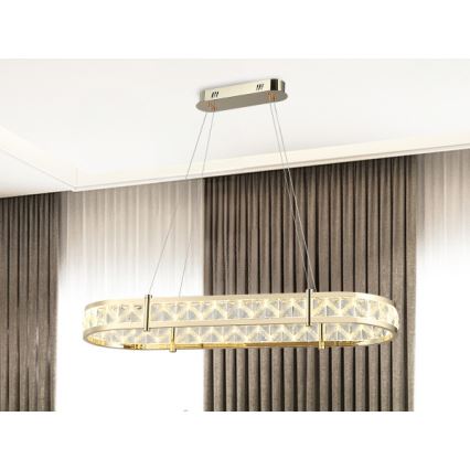 LED ρυθμιζόμενος κρυστάλλινος πολυέλαιος με καλώδιο ENRIQUE LED/50W//230V 3000-6000K + τηλεχειριστήριο
