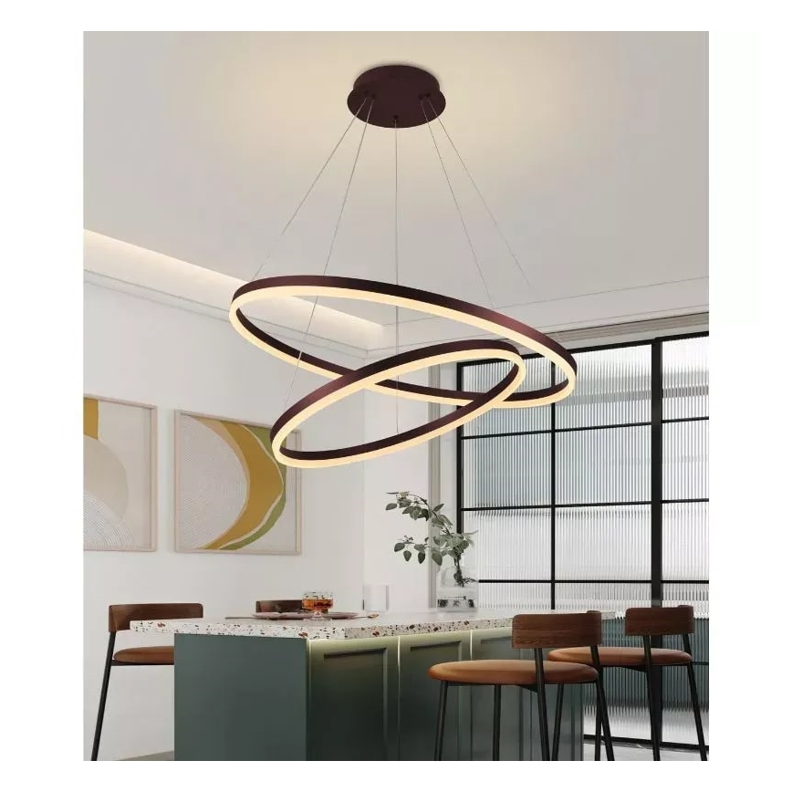 Ρυθμιζόμενο LED φωτιστικό οροφής με καλώδιο LED/100W/230V 3000-6500K διάμ. 80 εκ. + τηλεχειριστήριο