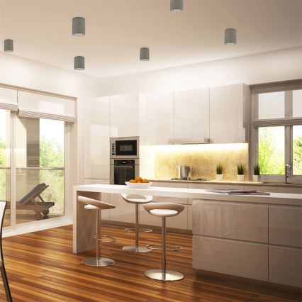 LED RGBW Ρυθμιζόμενο σημειακό φωτιστικό JUPITER 1xE27/6,5W/230V 2700-6500K Wi-Fi Ø 9,8 cm γκρι