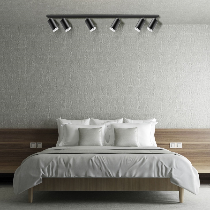 Ρυθμιζόμενο φωτιστικό μπάνιου LED RGBW TURYN 6xGU10/6,5W/230V 2700-6500K Wi-Fi IP44 μαύρο