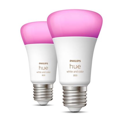 ΣET 2x LED Dimmable λαμπτήρες Philips Hue White And Color Ambiance A60 E27/9W/230V 2000-6500K