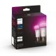 ΣET 2x LED Dimmable λαμπτήρες Philips Hue White And Color Ambiance A60 E27/9W/230V 2000-6500K