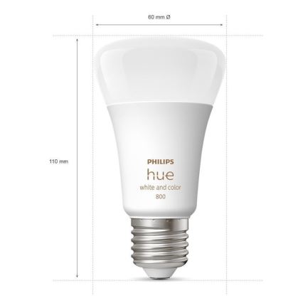 ΣET 2x LED Dimmable λαμπτήρες Philips Hue White And Color Ambiance A60 E27/9W/230V 2000-6500K