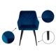 ΣET 2x Καρέκλες τραπεζαρίας RICO μπλε