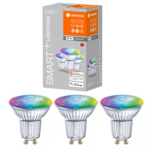 ΣET 3x LED RGB Dimming λαμπτήρες SMART+ GU10/4,9W/230V 2,700K-6,500K - Ledvance