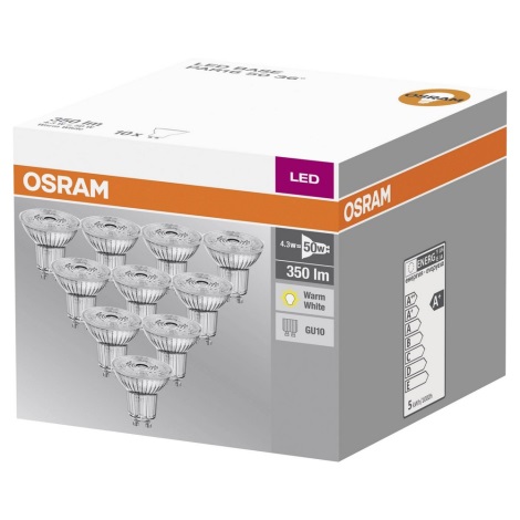 ΣΕΤ 10x Λαμπτήρας LED GU10/4,3W/230V 2700K - Osram