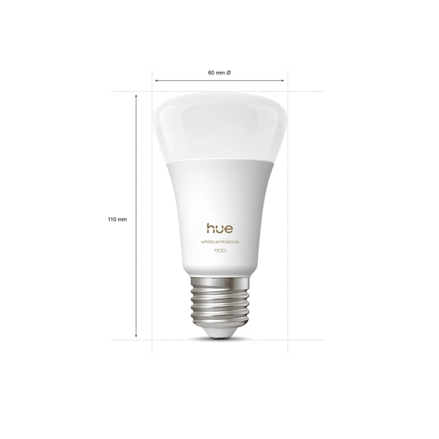 Σετ 2x ρυθμιζόμενοι LED λαμπτήρες Philips Hue WHITE AMBIANCE E27/8,1W/230V 1000-20000K