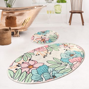 Σετ 2 χαλάκια μπάνιου SPRING 60/100 cm, πολύχρωμα