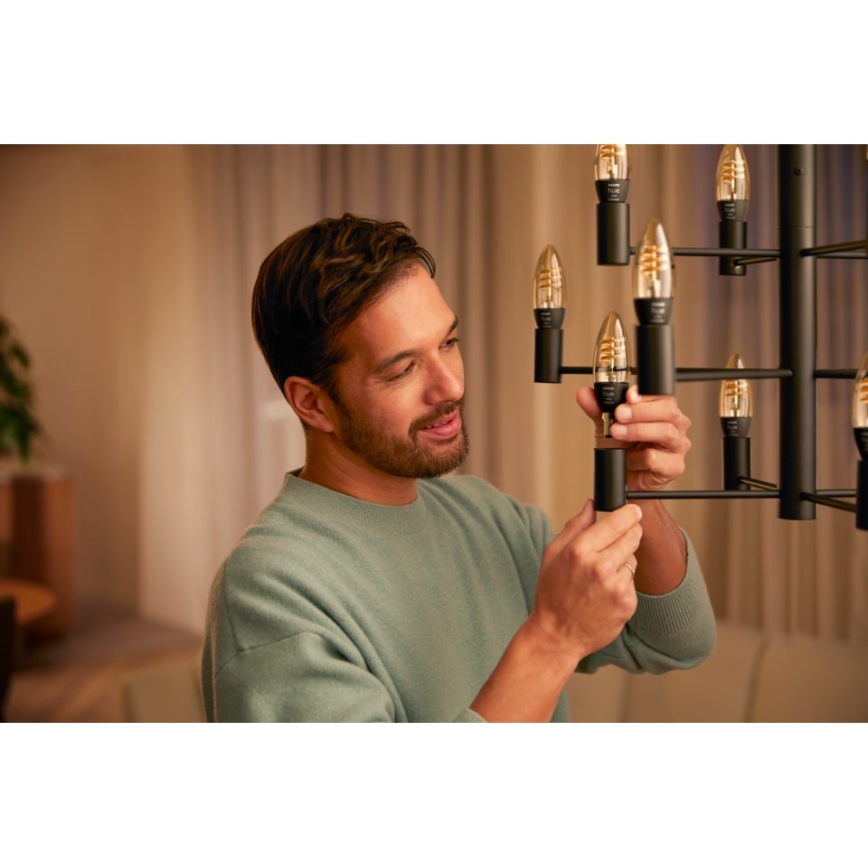 ΣΕΤ 2x LED Dimmable Λάμπες Philips Hue WHITE AMBIANCE E14/4,6W/230V