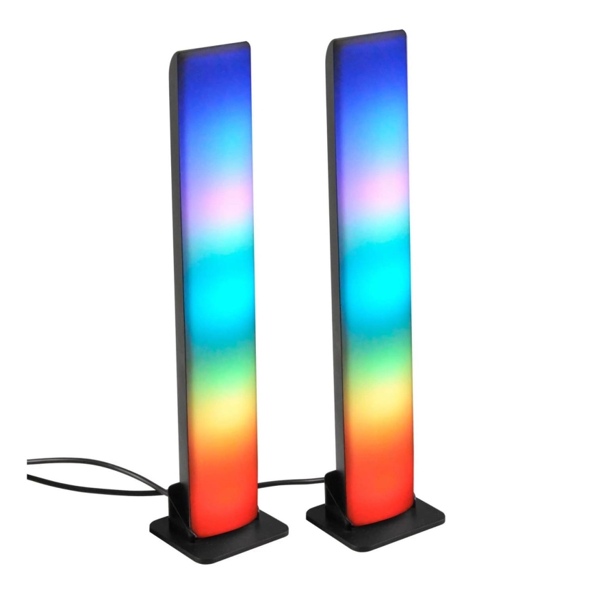 ΣΕΤ 2x LED RGB Eπιτραπέζια λάμπα dimming GAMER LED/5W/5V + τηλεχειριστήριο