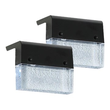 ΣΕΤ 2x LED RGB Ηλιακό Επιτοίχιο Φωτιστικό LED/1W/1,2V 3500K IP65 600 mAh