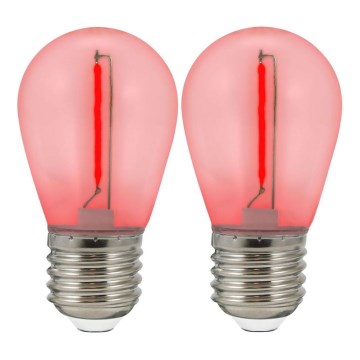 ΣΕΤ 2x LED Λάμπα PARTY E27/0,3W/36V κόκκινη