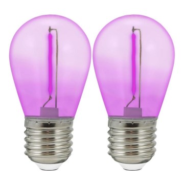 ΣΕΤ 2x LED Λάμπα PARTY E27/0,3W/36V μωβ