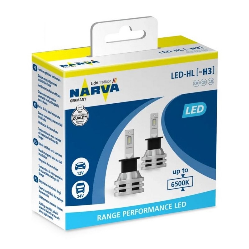 ΣΕΤ 2x LED Λάμπα αυτοκινήτου H3 PK22s/19W/12V 6500K - Narva 18058RPNVAX2
