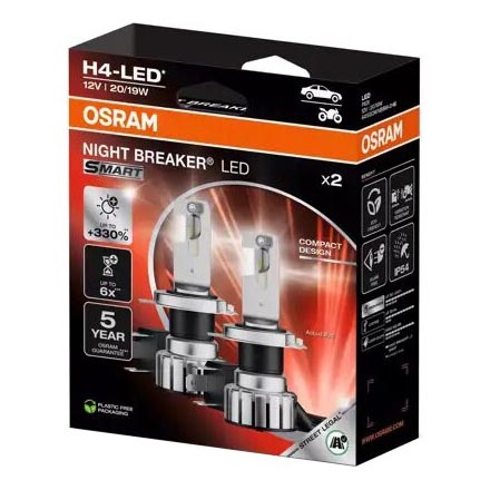 ΣΕΤ 2x LED Λάμπα αυτοκινήτου NIGHT BREAKER H4 P43t/20/19W/12V - Osram