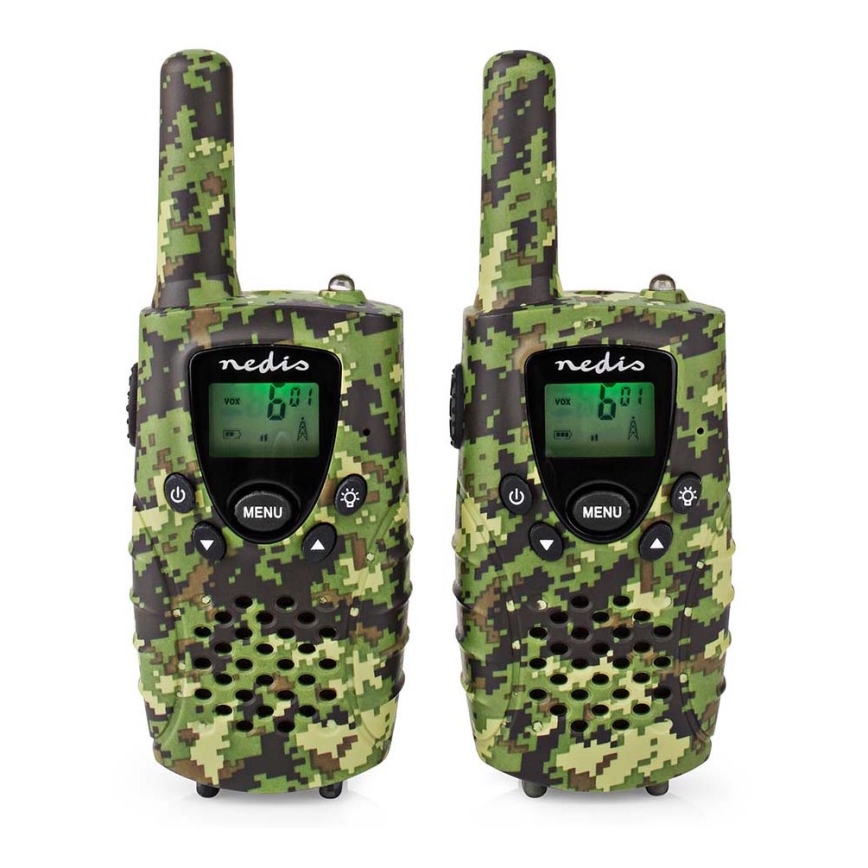 ΣΕΤ 2x Walkie-talkie με φωτισμό LED 3xAAA εμβέλεια 8 km σε χρώμα παραλλαγή