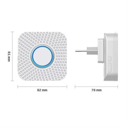 ΣΕΤ 2x Ασύρματο κουδούνι πόρτας kinetic 230V λευκό