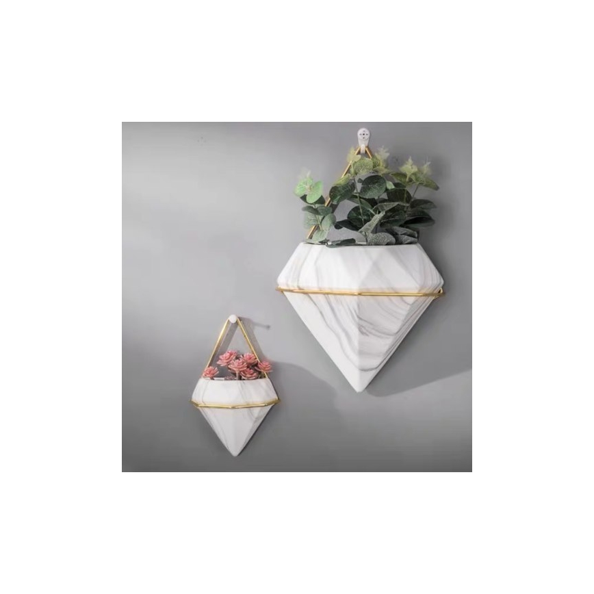 ΣΕΤ 2x Γλάστρες τοίχου SEMELA 23x20 cm χρυσό