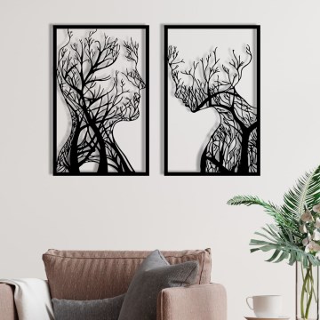 ΣΕΤ 2x Διακοσμητικό τοίχου 86x63 cm Tree of Life μεταλλικό