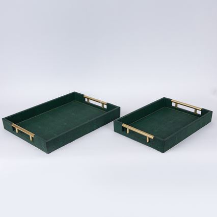ΣΕΤ 2x Διακοσμητικός δίσκος 40x30/34x24 cm πράσινο
