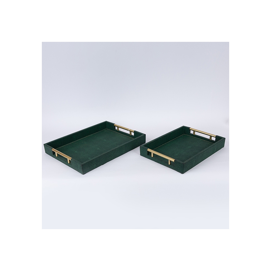 ΣΕΤ 2x Διακοσμητικός δίσκος 40x30/34x24 cm πράσινο