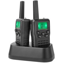 ΣΕΤ 2x Επαναφορτιζόμενο walkie-talkie με  φωτισμό LED 1300 mAh εμβέλεια 10 km